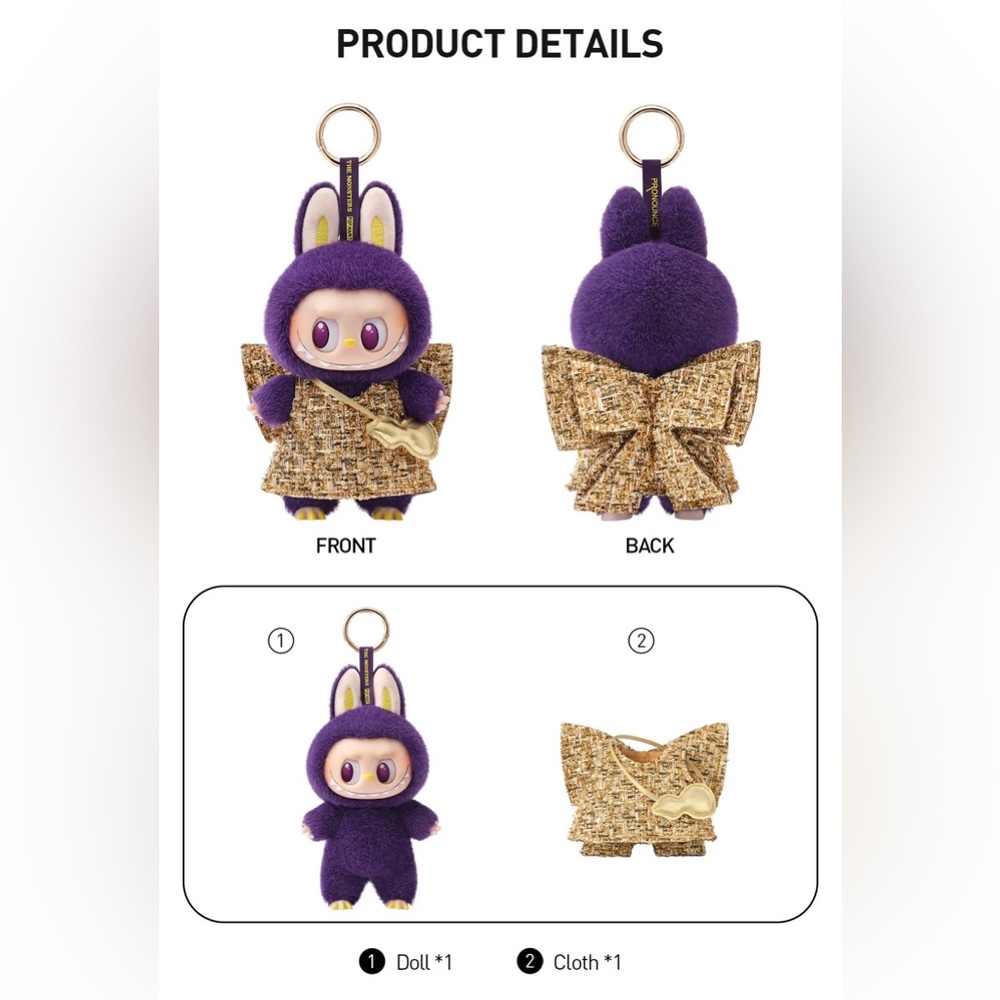 Labubu x Pronounce Vinyl Plush Hanging Card - Picture 9 of 12